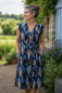 Preview: Viskose Webware – Geometrische Formen Navy/Blau